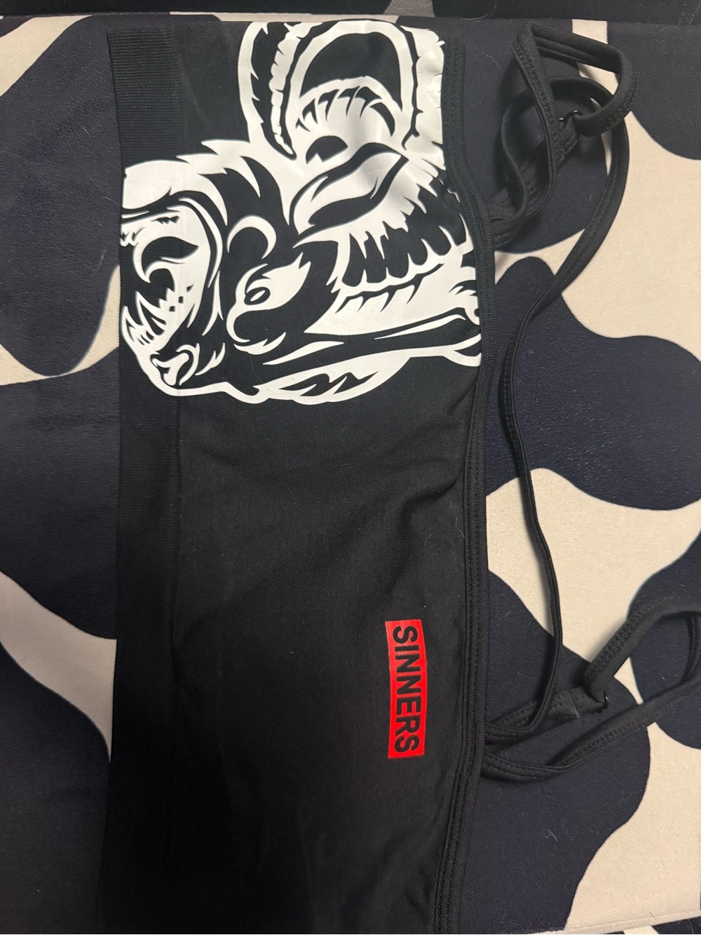 Sinn Black Graphic Bralette - Black White